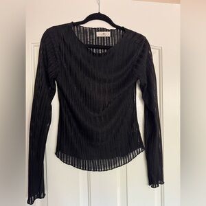 NATURAL LIFE Black Sheer Blouse